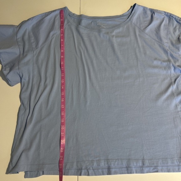 by Anthropologie Blue Top XL Oversized Boxy Short‎ Tiered Sleeves Lightweight - Picture 8 of 8